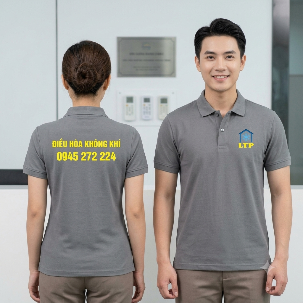 Áo thun đồng phục - Màu xám đậm - Ảnh 2