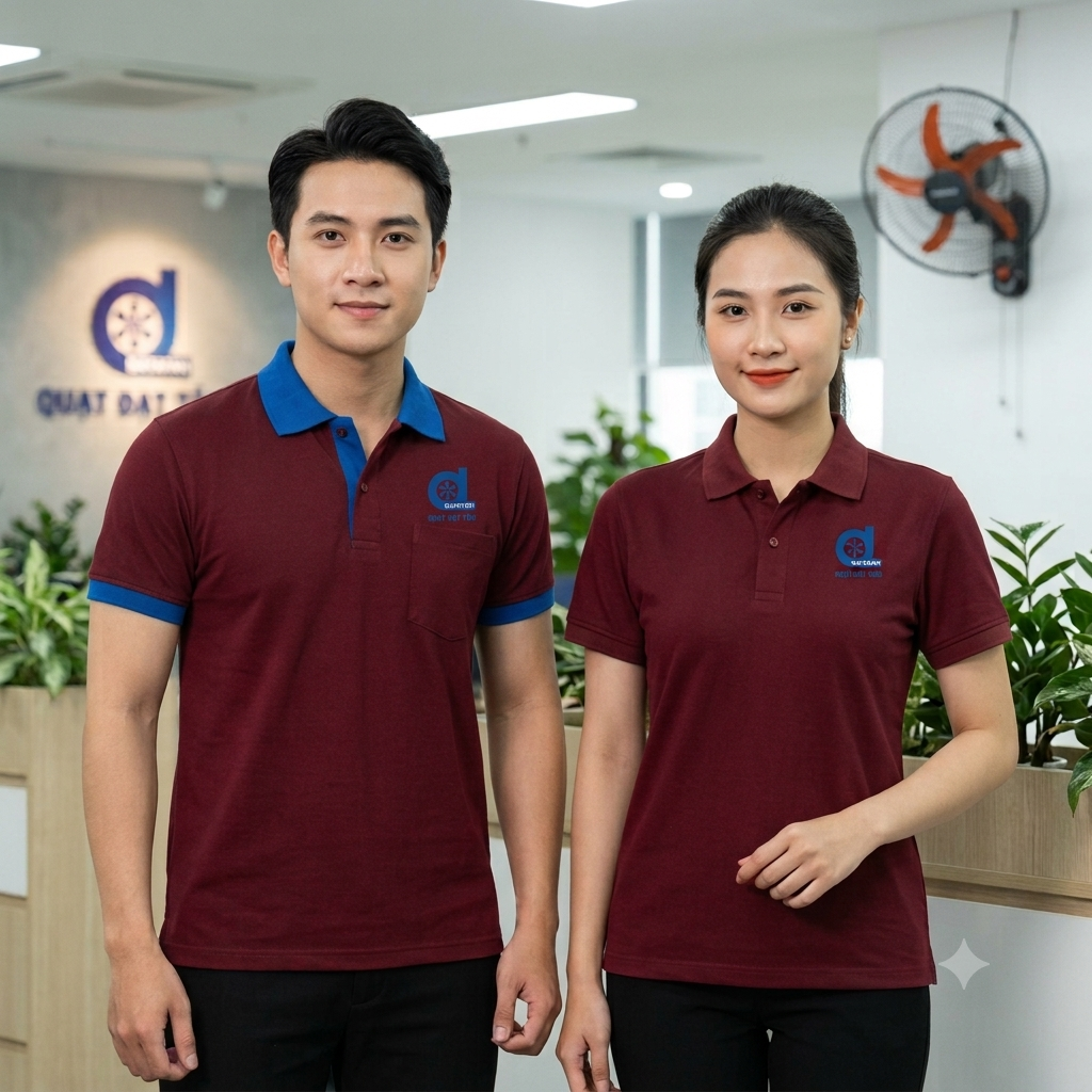 Áo thun đồng phục - Màu đô phối viền màu Yamaha - Ảnh 2