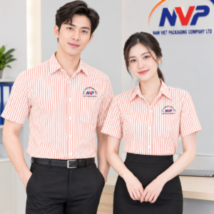 Áo Sơ Mi Sọc Cam MSW5574 – Ngắn Tay